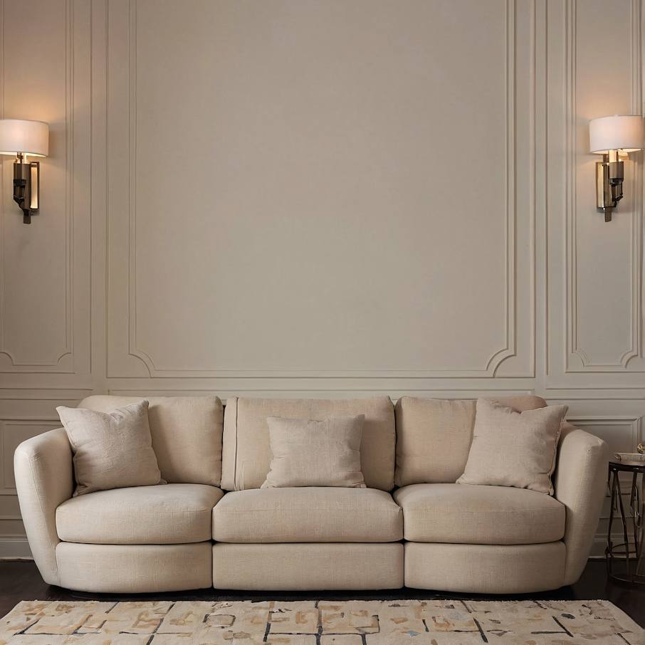 modern beige sofa scene